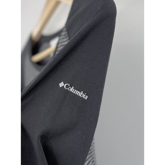 Columbia Cascade George Black &‎ Gray Waffle Knit Long Sleeve Crew Shirt Sz M - Picture 6 of 9
